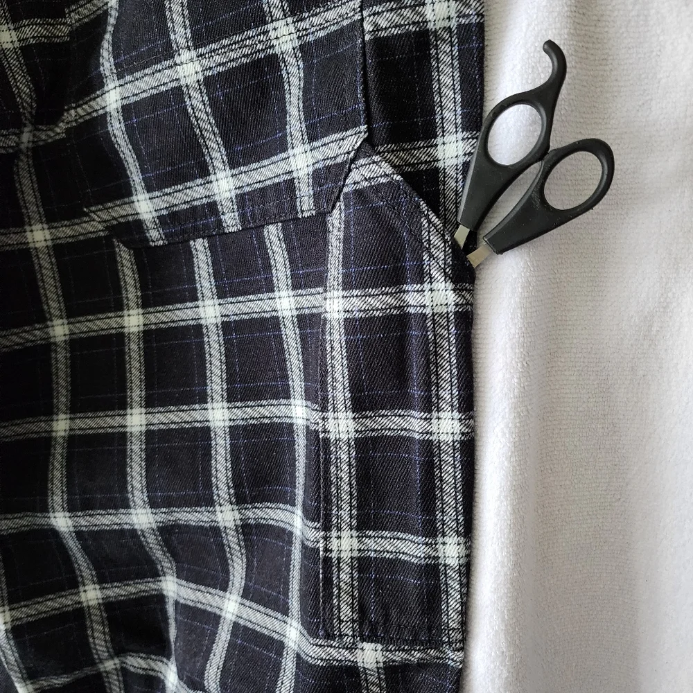 💙 Grunge Plaid Petite Women's Denim Pants - Picture 6 of 6